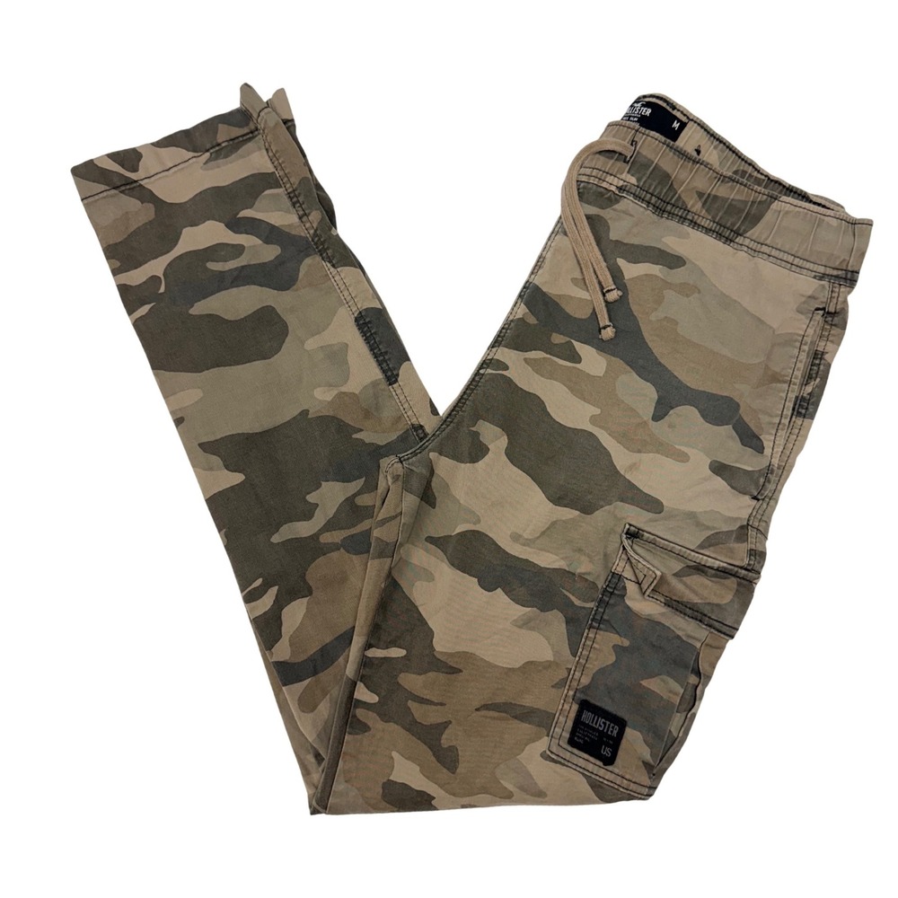 Hollister Mens 90s Slim Epic Flex Camo Cargo Pants Green Brown Size M